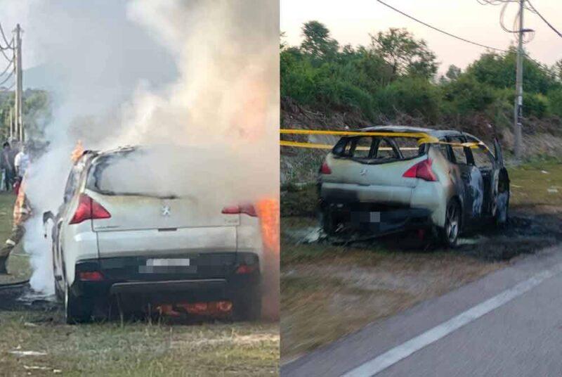 Suami isteri nyaris maut kereta terbakar