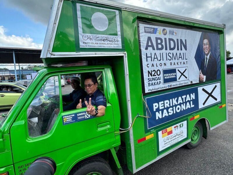 PRK Sungai Bakap: Abidin berarak naik lori ucap terima kasih