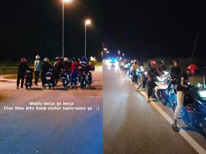 Buat senaman malam, tolak motosikal ke balai