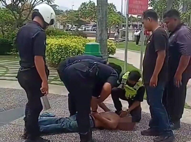 Lelaki mengamuk guna pisau potong daging ditahan