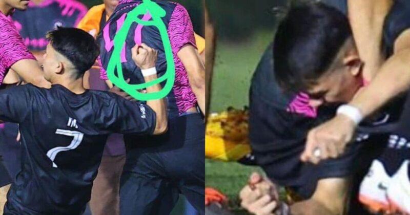 Pemain bola bawa kerambit masuk padang, kekasih dicekup