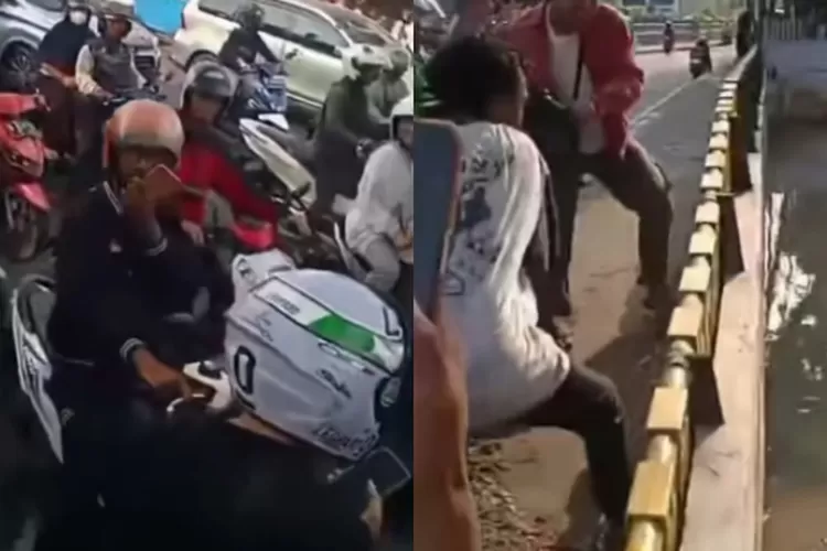 Rider humban motosikal pengutip hutang dalam sungai