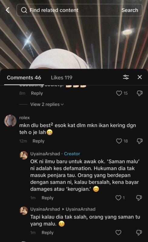 Uyaina Arshad ‘Sound’ Netizen Titip Doa Dia Bakal Nikmati Makanan Di Penjara? [VIDEO] 