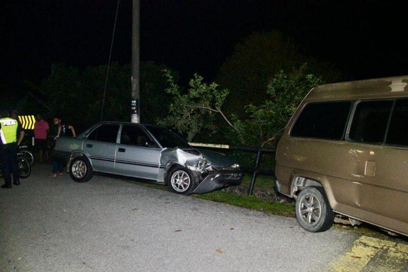 Budak 10 tahun bawa kereta langgar van, Perodua Kancil